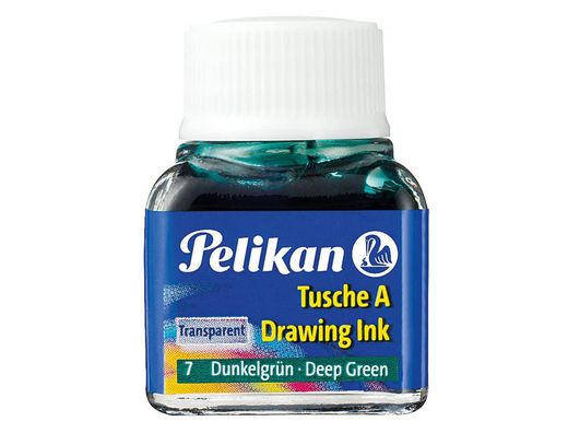 Tinta china pelikan verde oscuro n.7 frasco 10 ml