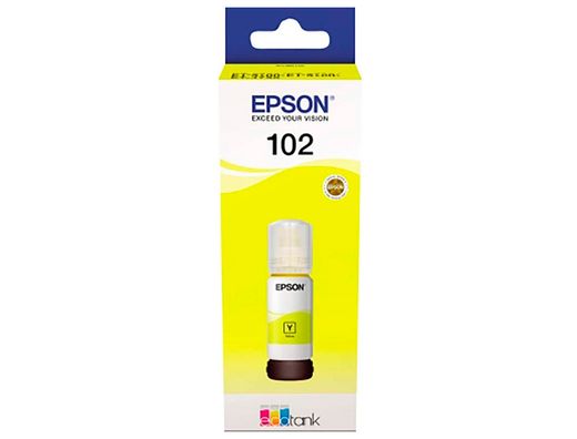 Tinta epson ecotank 102 et-2700 / 2750 / 3700 / 3750 / 4750 bote de 70 ml amarillo 6.000 pag