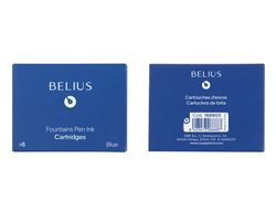 Tinta estilografica belius azul caja 6 cartuchos