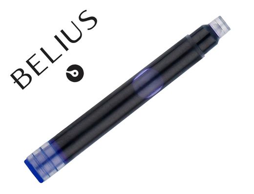 Tinta estilografica belius azul caja 6 cartuchos