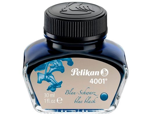 Tinta estilografica pelikan 4001 negro / azul frasco 30 ml