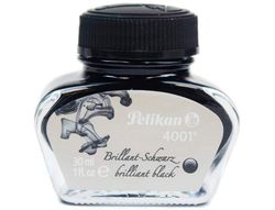 Tinta estilografica pelikan 4001 negro brillante frasco 30 ml