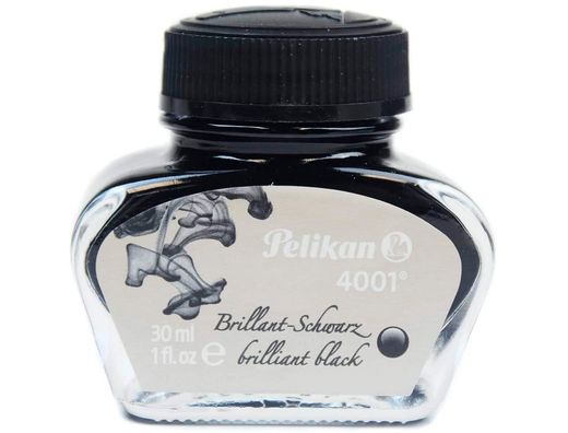Tinta estilografica pelikan 4001 negro brillante frasco 30 ml
