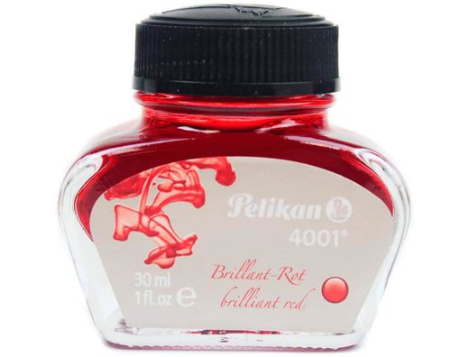 Tinta estilografica pelikan 4001 rojo brillante frasco 30 ml