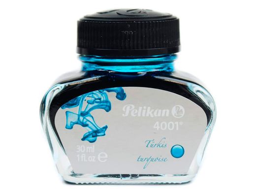 Tinta estilografica pelikan 4001 turquesa frasco 30 ml