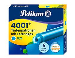 Tinta estilografica pelikan tp6 turquesa caja de 6 cartuchos