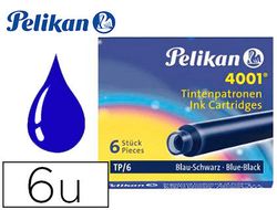 Tinta Pelikan estilográfica azul negro (6 unidades)