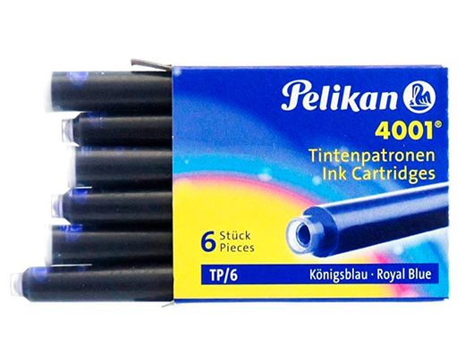 Tinta Pelikan estilográfica azul real lavable (6 unidades)