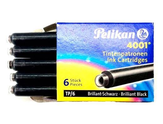 Tinta Pelikan estilográfica negro (6 unidades)