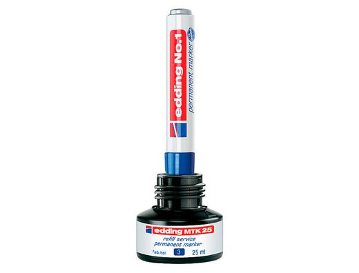 Tinta rotulador edding mtk25 con sistema capilar color azul frasco de 25 ml