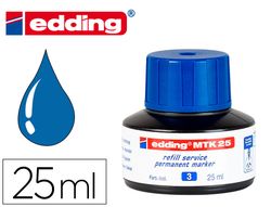 Tinta rotulador edding mtk25 con sistema capilar color azul frasco de 25 ml