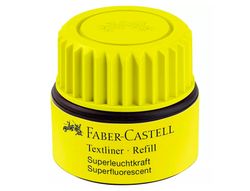 Tinta rotulador faber castell textliner fluorescente 1549 con sistema capilar color amarillo frasco de 30 ml