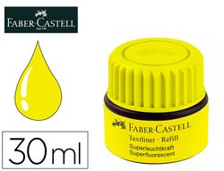Tinta rotulador faber castell textliner fluorescente 1549 con sistema capilar color amarillo frasco de 30 ml
