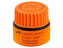 Tinta rotulador faber castell textliner fluorescente 1549 con sistema capilar color naranja frasco de 30 ml