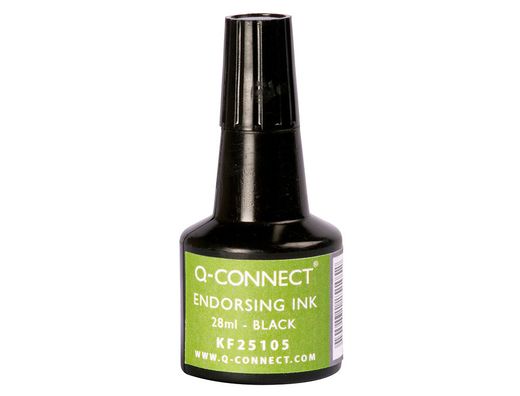 Tinta Tampon Q-Connect Negro -Frasco de 28 Ml