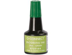Tinta tampon q-connect verde frasco 28 ml