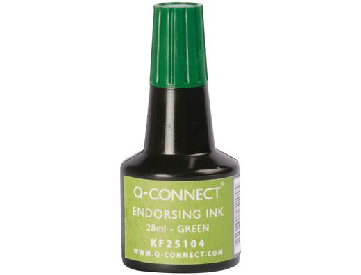 Tinta tampon q-connect verde frasco 28 ml