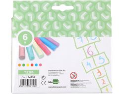 Tiza Color Liderpapel para Suelo Caja de 6 Unidades Colores Surtidos