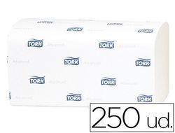 Toalla de papel engarzada 2 capas 21x23,5 cm paquete de 250 unidades para dispensador h3.