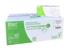 Toalla de Papel Mano Engarzada Ecologica Xtrasec 20X23 cm 2 Capas Paquete con 196 Unidades