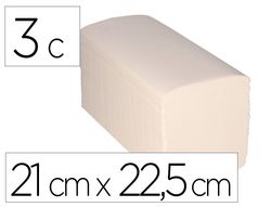 Toalla secamanos bunzl greensource hidrosoluble celulosa blanco plegado en v 3 capas 21x22,5 cm caja de 15