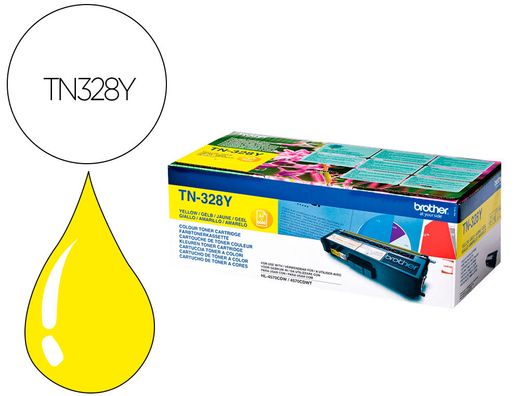Toner brother laser tn328y amarillo alta capacidad 6000 paginas