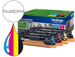 Toner brother tn243cmyk dcp-l3510cdw / hl-l3270cdw / mfc-l3710cw multipack negro amarillo magenta cian 1000