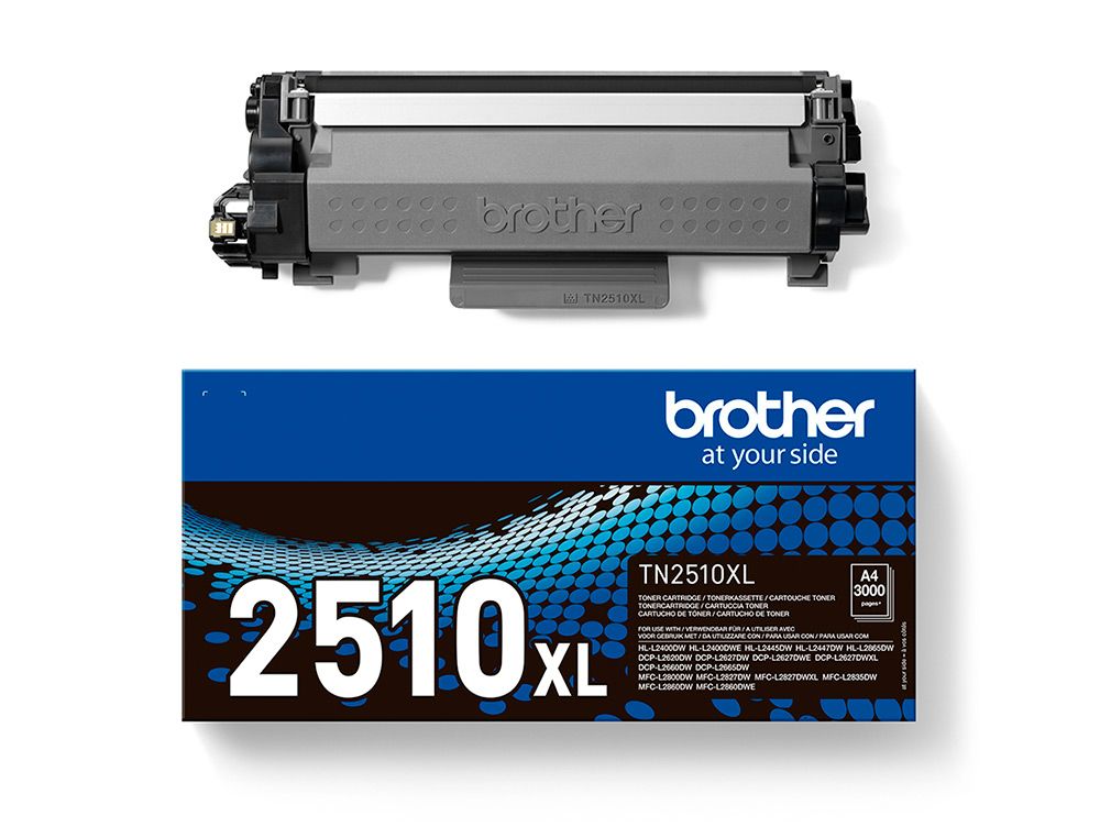 Toner brother tn2510xl mfc-l2860dwe / l2627dwe / l2400dwe negro 3000 paginas