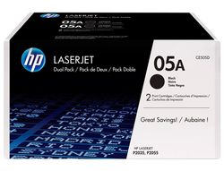 Toner hp 05a laserjet p2033 / 2035 / 2036 / 2037 / 2054 / 2055 / 2056 / 2057 negro pack de 2 unidades 2.300 pag