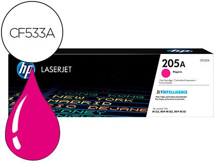 Toner hp 205a laserjet m154a / 154nw / mfp m180n / 181fw magenta 900 paginas