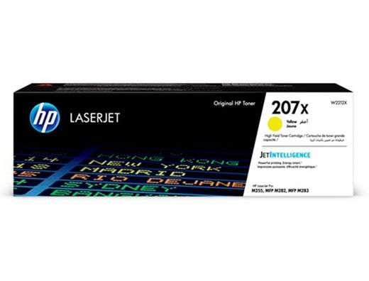 Toner hp 207x color laserjet pro m282nw / m283fdn / m283fdw amarillo 2.450 paginas