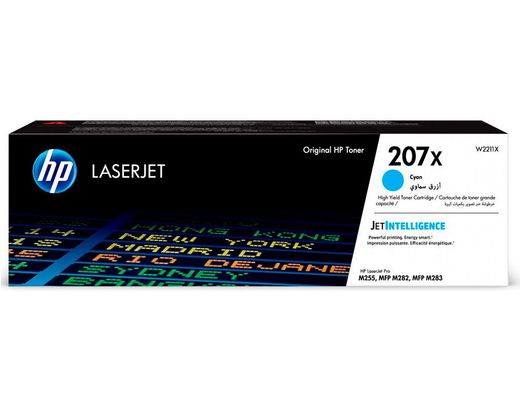 Toner hp 207x color laserjet pro m282nw / m283fdn / m283fdw cian 2.450 paginas