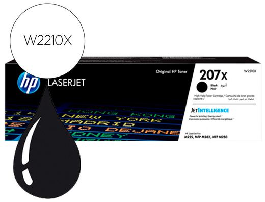 Toner hp 207x color laserjet pro m282nw / m283fdn / m283fdw negro 3.150 paginas