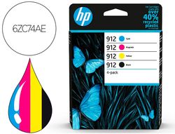 Toner hp 912 -6zc74ae multi pack negro / cian / magenta / amarillo