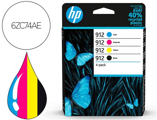 Toner hp 912 -6zc74ae multi pack negro / cian / magenta / amarillo