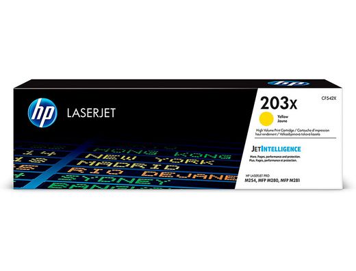 Toner hp laserjet 203x m254dw / 280nw / 281fdw amarillo 2500 paginas