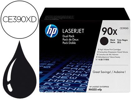 Toner hp laserjet pro 80x m401 m425 negro pack de 2 unidades 6900 paginas