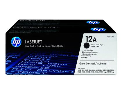 Toner HP original doble láser negro Q2612AD