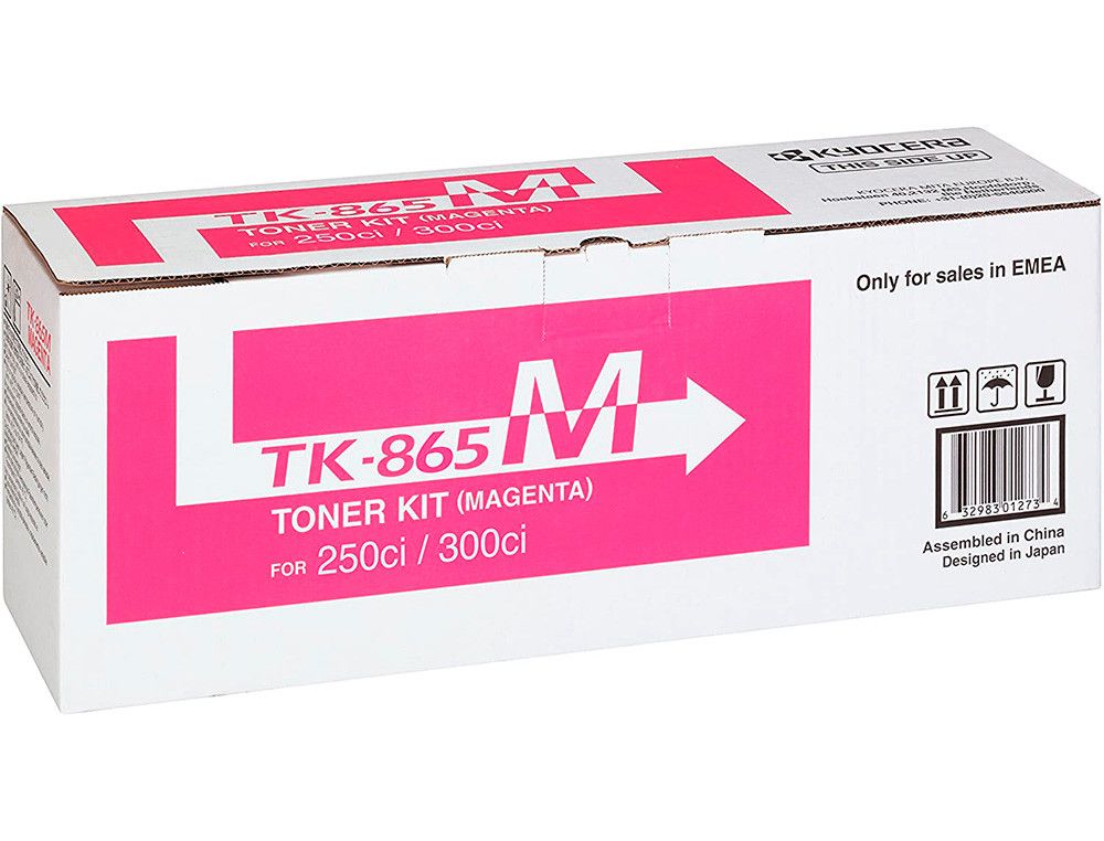 Toner kyocera -mita copiadora taskalfa 250ci/300ci magenta tk865m 12.000 paginas