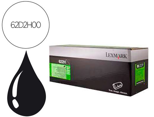 Toner laser lexmark 622h negro