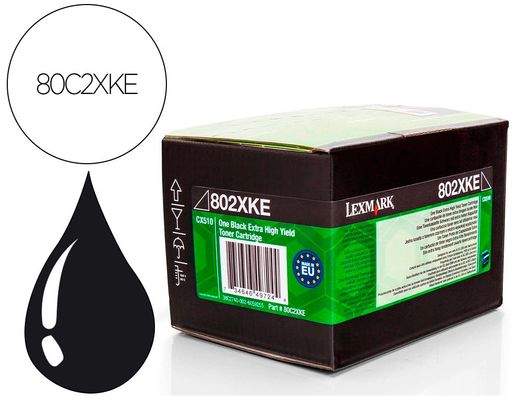 Toner laser lexmark 80c2xke negro 8000 paginas