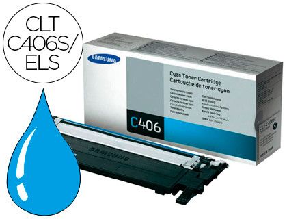 Toner láser original Samsung CLT-C406S cian