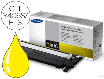 Toner láser original Samsung CLT-Y406S amarillo