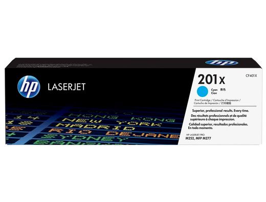 Toner laserjet original HP 201X alta capacidad cyan CF401X