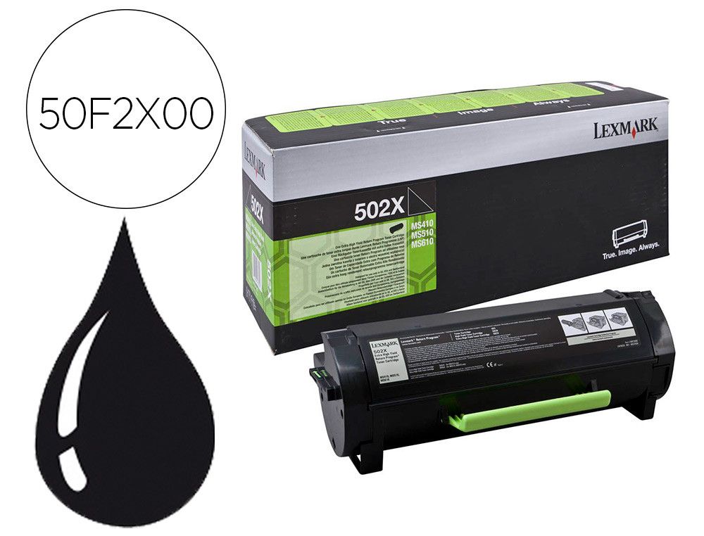 Toner lexmark 502xáms410 / ms510 / ms610 negro 10000 paginas