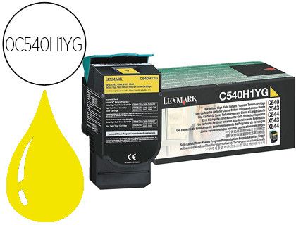 Toner laser lexmark c540h1yg amarillo c540/ 2000 paginas