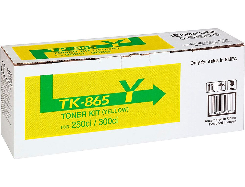 Toner tk865y kyocera -mita copiadora amarillo taskalfa 200ci / 300ci 12.000 paginas