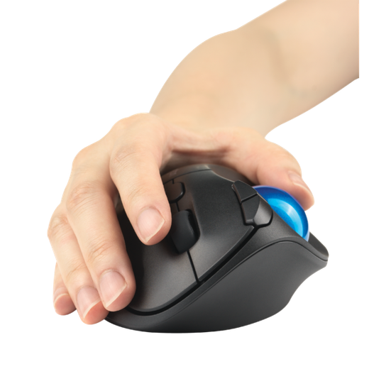 Trackball inalámbrico TB450 ProFit® Ergo Kensington, negro y azul