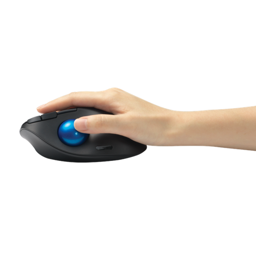 Trackball inalámbrico TB450 ProFit® Ergo Kensington, negro y azul