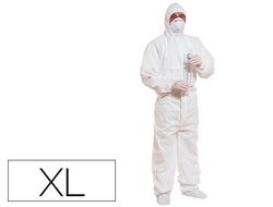 Traje de Seguridad Deltaplus Polipropileno con Capucha de Un Solo Uso Color Blanco Talla Xl